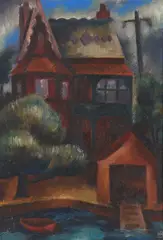 Old House, Balmain by Nancy Borlase, 1946, oil on board, sold Sep 2025