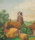 Chrisma Wahlers, A Windmill in Kent, c.1950, oil on canvas