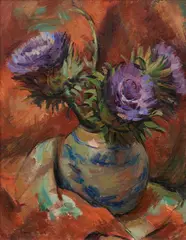 Elma Roach, Thistles, c.1936, oil on board