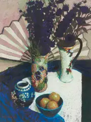 Judy Drew, (Delphinium Still Life), 2005, pastel on paper