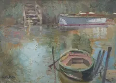 Sara Levi, The Ferry Boat, 1920, oil on board