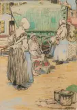 Hilda Rix Nicholas, The Fruitseller, Etaples, France