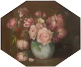 Fabiola Tuomy, Vase of Roses, pastel on paper laid on board