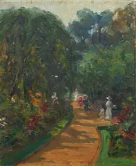 Ethel Anna Stephens, (Botanic Gardens, Sydney), oil on panel, double-sided