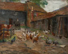 Dora Meeson, The Farmyard, c.1919, oil on canvas
