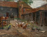 Dora Meeson, The Farmyard, c.1919, oil on canvas
