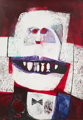 (The Bombs) by Erica McGilchrist, c.1963, oil on board, sold Sep 2025