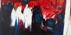Forces of Life and Death by Erica McGilchrist, 1964, oil on canvas, sold Sep 2025