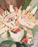 Lisa Rochfort, Gumnuts, 2025, oil on canvas