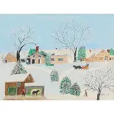 Grandma Moses, Yellow Cutter, 1957, oil and glitter on masonite