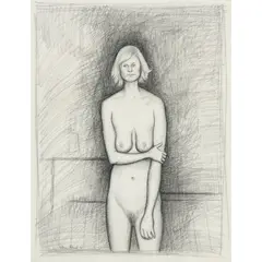 John Brack, Standing Nude, 1966, conté on paper