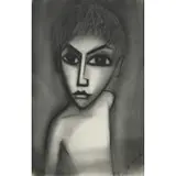 Robert Dickerson, (Portrait of a Boy), charcoal on paper
