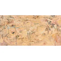 David Rankin, Ochre Landscape and Fence, 1986, acrylic on canvas