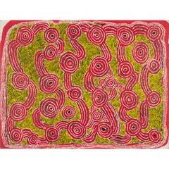 (Language group: Pitjantjatjara) by Nyakul Dawson, synthetic polymer paint on linen, sold Jun 2025