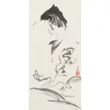 Zheng Yuebo, Carp, ink on paper