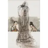 Chen Chaobao, Caocao and Er Qiao, ink and colour on paper, framed,