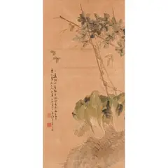 Wu Deyi, Rain Scenting Cabbages, ink and colour on paper