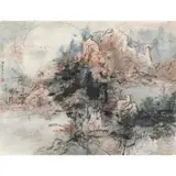 Chen Chaobao, View of a beautiful landscape, 1982, ink and colour on paper,