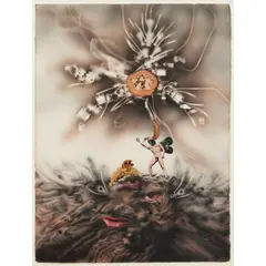 James Gleeson, The Herald, 1976, collage and watercolour on paper