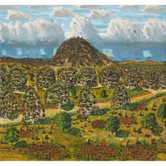 Sam Byrne, Mt Frank, Barrier Ranges, oil on board