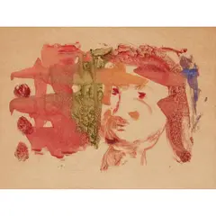 Charles Blackman, Untitled (Face), oil on paper