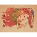 Charles Blackman, Untitled (Face), oil on paper