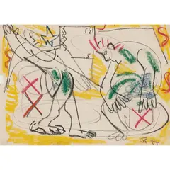 Circus Royal No. 32 by Joe Furlonger, 1994, charcoal and crayon, sold Jun 2025