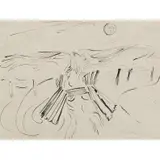 Jon Molvig, The Crossing, ink on paper