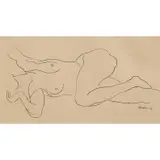 Horace Brodzky, Reclining Nude, 1935, ink on paper