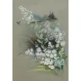 Ellis Rowan, American Wildflowers with Bees, watercolour on paper