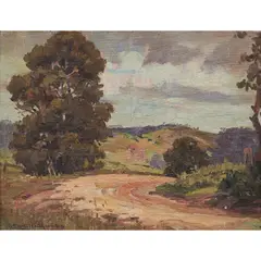 Antonio Dattilo Rubbo, The Bend in the Road, oil oncanvas on board