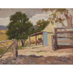 Antonio Dattilo Rubbo, The Barn, oil on canvas on board