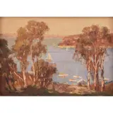 James Ranalph Jackson, Autumn Sydney Harbour, oil on board