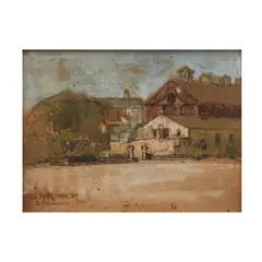 Donald Commons, Old Macquarie Street, gouache and pencil on paper
