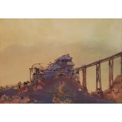 Blamire Young, The Stone Crusher, watercolour on paper
