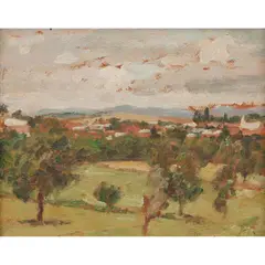 Rupert Bunny, French Landscape, oil on board