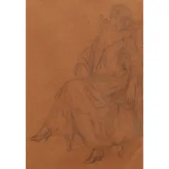 Thea Proctor, Portrait of a Seated Woman, pencil on paper