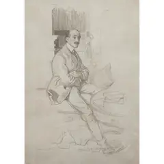 George Washington Lambert, Portrait of a Gentleman, pencil on paper