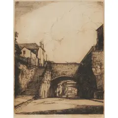Bruce Robertson, Old Argyle Cut, Sydney N.S.W, etching, no. 43