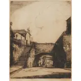 Bruce Robertson, Old Argyle Cut, Sydney N.S.W, etching, no. 43