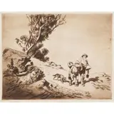 Lionel Lindsay, Mates, 1922, drypoint etching, AP