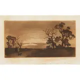 Lionel Lindsay, The Sundowner, 1893, aquatint, AP