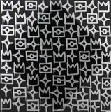Reko Rennie, Black Diamond (Silver), 2013, acrylic and ink on canvas