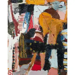 James Drinkwater, Hugo Drawing with Fire into the Night Sky, 2016, oil on board