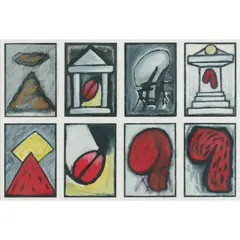 Untitled by Akio Makigawa, 1986, oil on paper (8), sold May 2025