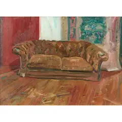Peter Wegner, Study for Velvet Couch, 2021, oil on board