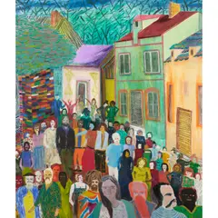 Justin Williams, Crowd, 2019, oil on canvas
