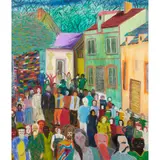 Justin Williams, Crowd, 2019, oil on canvas