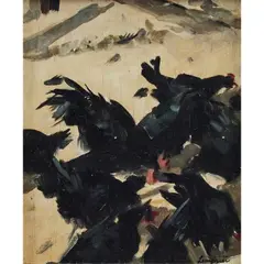 Helen Lempriere, Chooks, 1935, oil on board