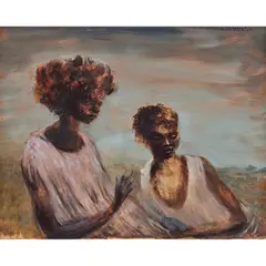 James V Wigley, Brother and Sister, c.1962, oil on board